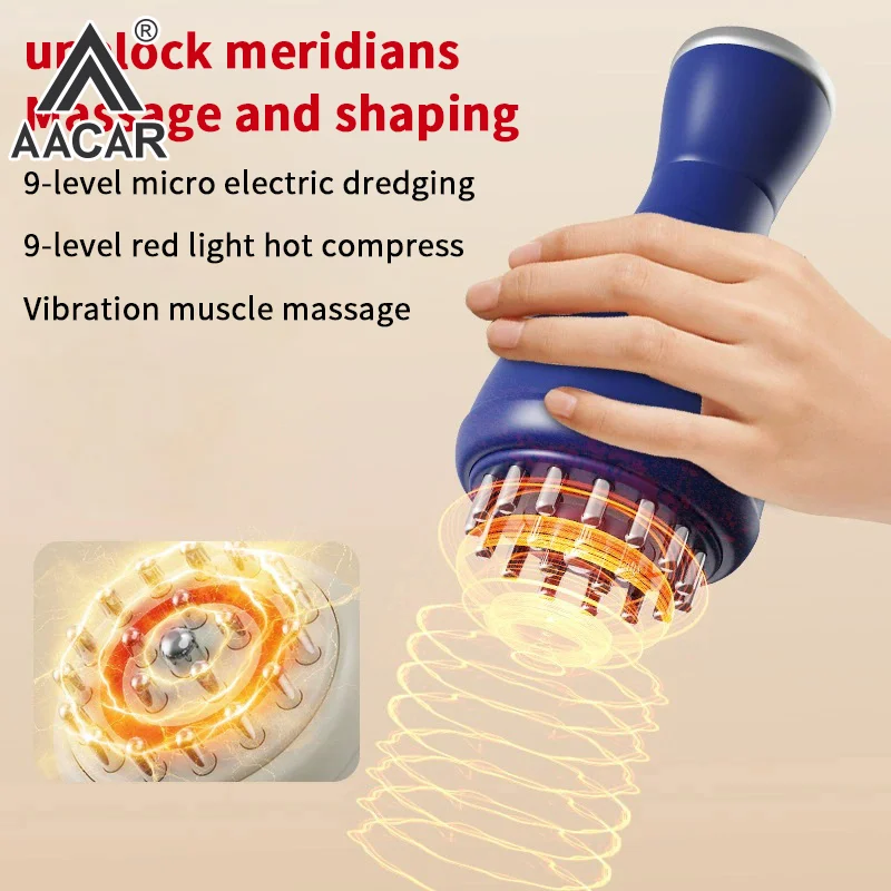 

Electric Meridian Brush Anti Cellulite Gua Sha Body Massager Vibrate Microcurrent Hot Compress Scraping Lymphatic Drainage Care