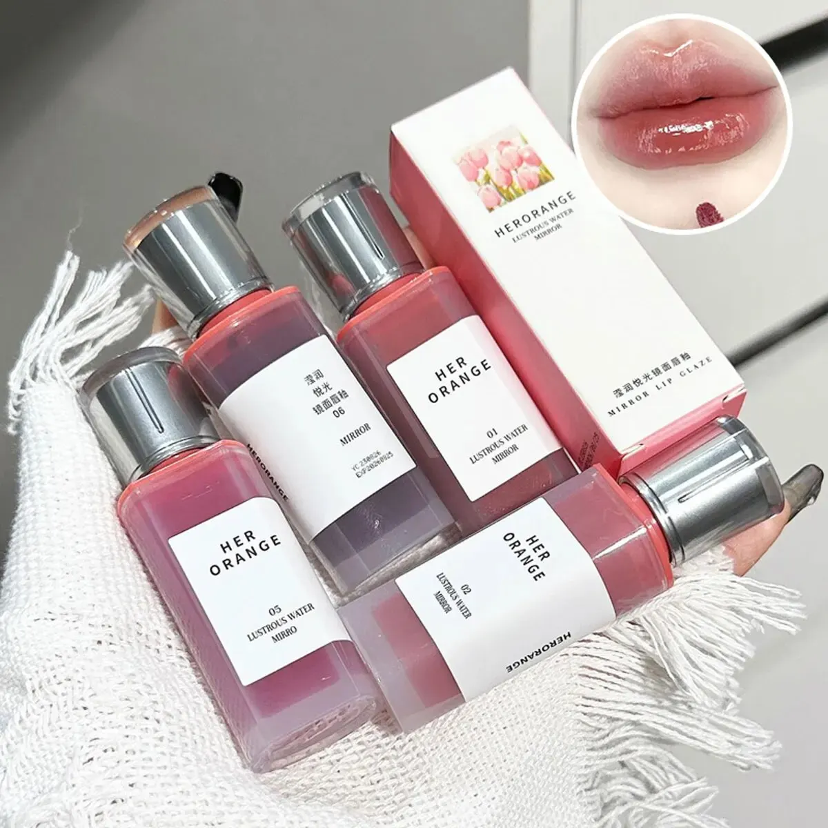 HERORANGEYingrun Yueguangリップグロス、カップに付かない、長持ちする防水リップスティック、マットリップグレイズ、お手頃価格のリップスティック