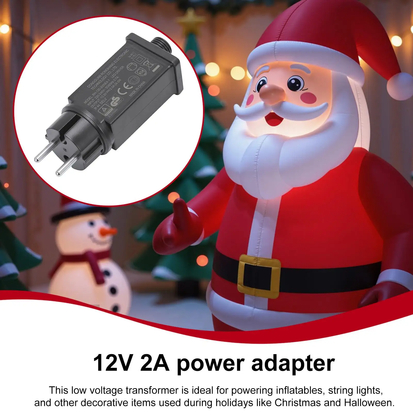 

Светодиодный светильник, адаптер питания, 12 В, вилка европейского стандарта, адаптер питания для гирлянды, IP44, водонепроницаемый трансформатор для надувных лодок на открытом воздухе