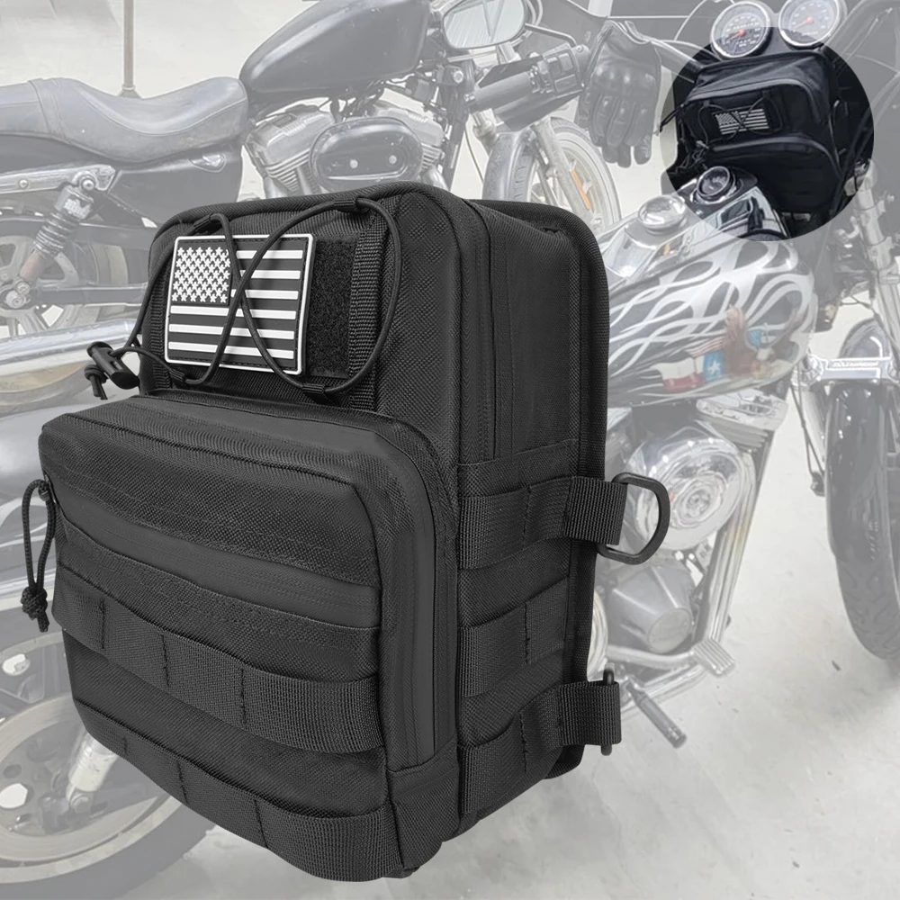 

for Harley Softail Dyna Sportster Street Bob Handlebar Bag Club Style Utility Molle T-Bar Bag Motorcycle Tool Pouch Storage Bag