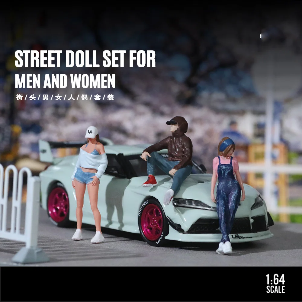 

Resin 1/64 Street Doll Action Figure Set Miniature Figures Model Creative Photography Collection DIY Garage Scene MiniFigures