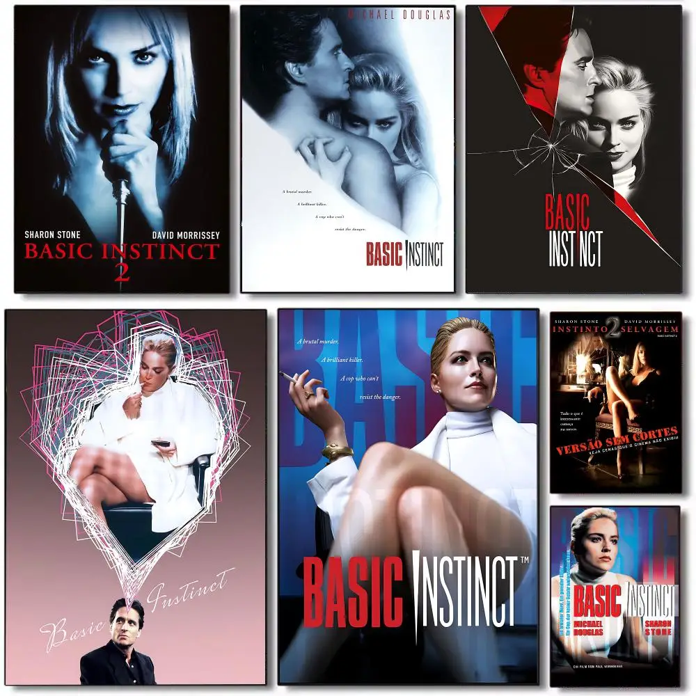 Moive B-Basic Instinct Poster HD Waterproof Self-Adhesive Wall Sticker For Room Decor, Premium Print Gift