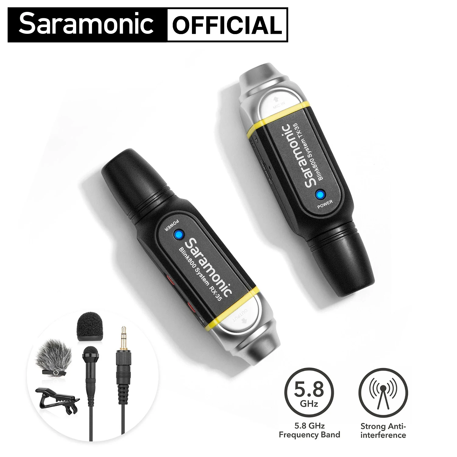 Saramonic Blink800 B1 5.8GHz Digital Wireless Microphone System with 3.5mm TRS Audio Output Cable for DSLR Mirrorless Cameras