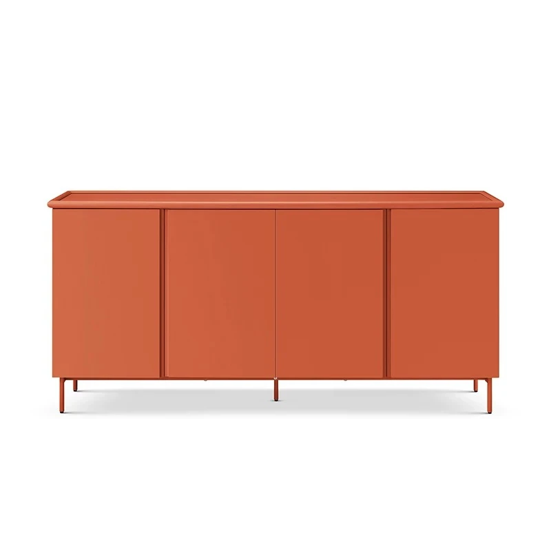 

Side cabinet, solid wood modern simple wine cabinet, cream red
