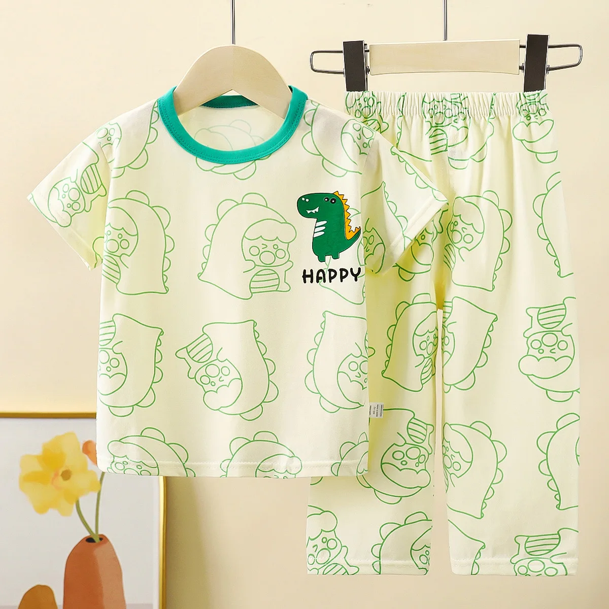 Kids Clothes Children's Set Short Sleeve Cotton Summer Baby Pajamas Set Children's Clothing Loungewear Outfit Cartoon Design image 2