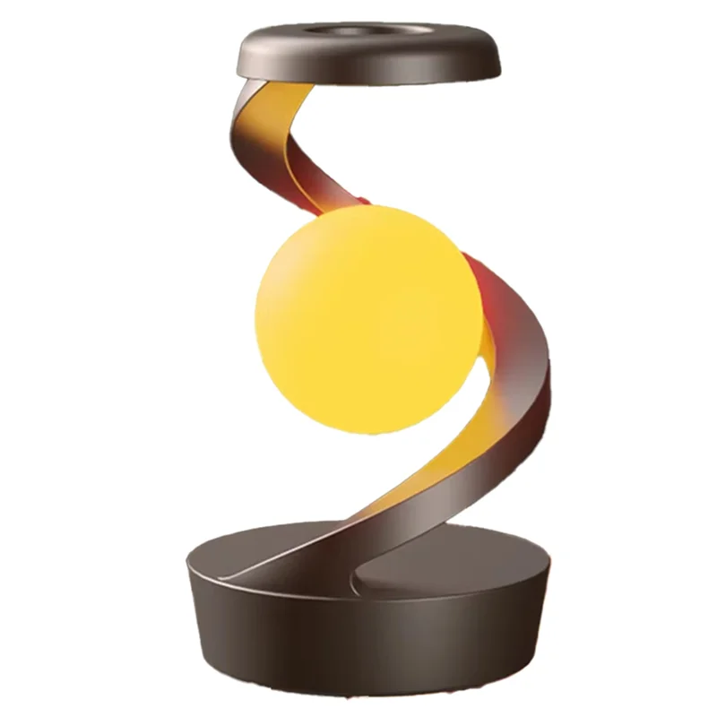 ABCA-LED 360° Rotating Night Light Cordless Rechargeable LED Levitating Night Light Forliving Room Gray