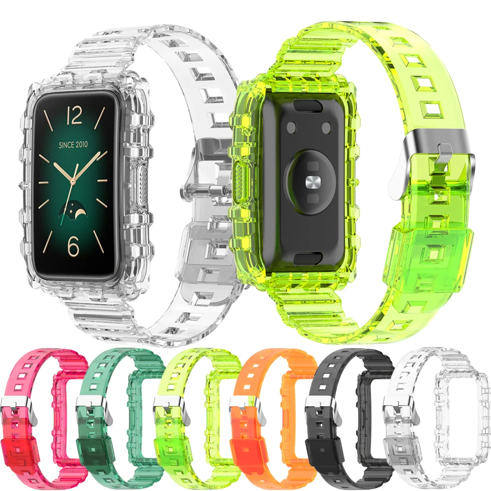 Wristband For Xiaomi 7 Pro Strap Transparent Glacier Edition Silicone For Mi Band 7 Pro Bracelet With Case Frame Sports Belt