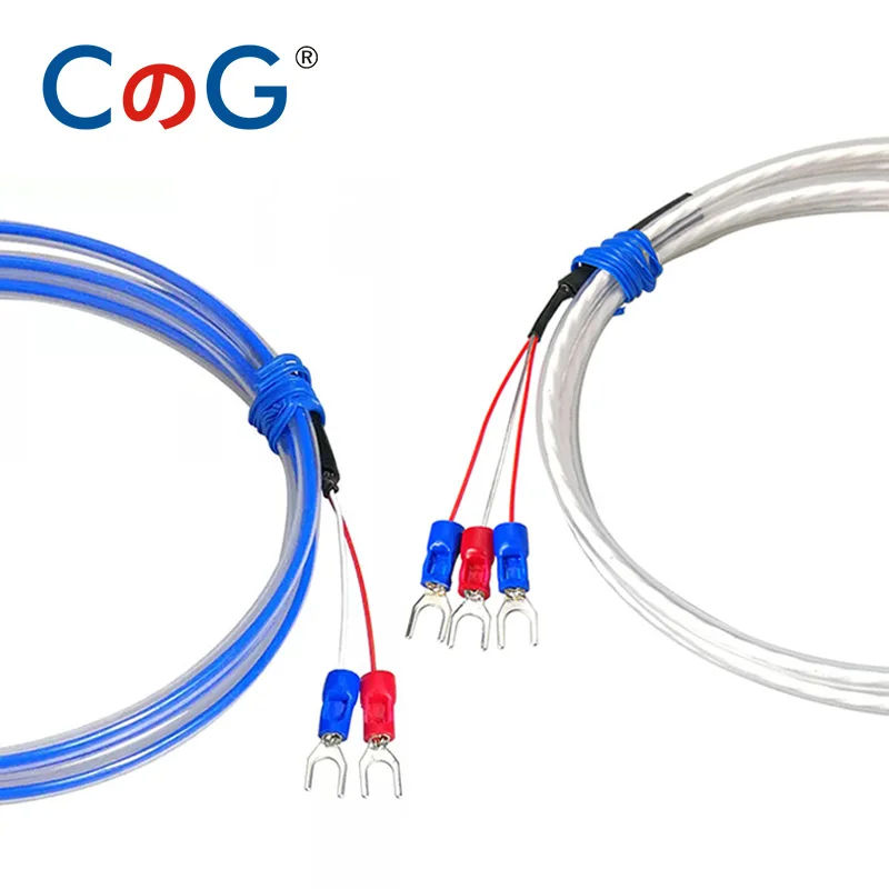 CG Teflon PT100 RTD K Type Thermocouple Temperature Sensor 2/3 Wire Probe Waterproof Anti-corrosion Acid and Alkali Resistance