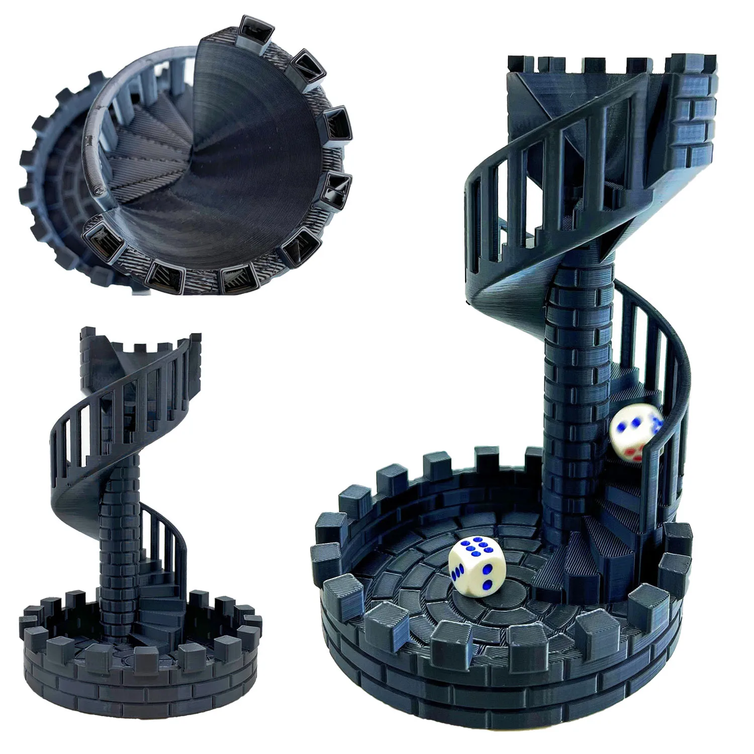 3D Printing Creative Dice Tower Castle Stair Model Sculpture High Beauty Castle Stair Ornament Suitable for Birthday Gifts