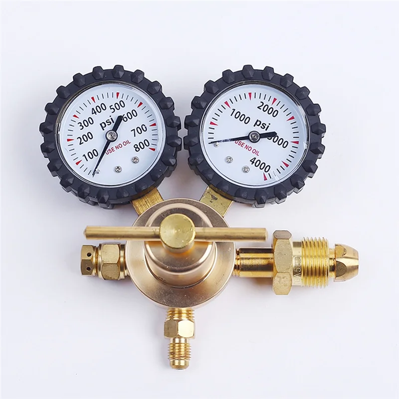 منظم النيتروجين ABJO مع خرطوم 60 بوصة لتطهير HVAC، وصلة مدخل CGA580 واتصال مخرج مضيئة ذكر 1/4 بوصة