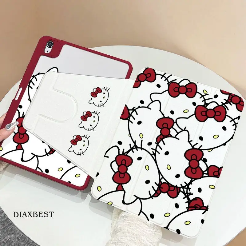 

Kawaii Hello Kitty Tablet Case For iPad 2025 11th Generation 10th 9th 10.2 Air 3 4 5 6 7 11 Inch Pro 2024 Mini 4/5/6/7 8.3 Cover