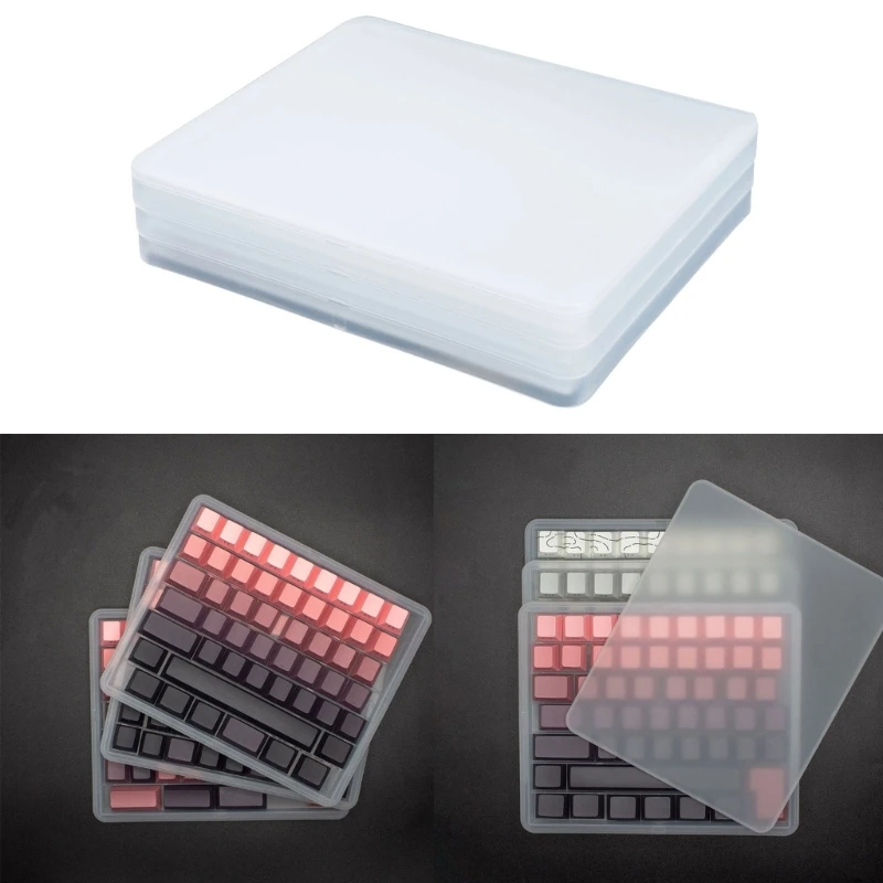 3Tier Clear Plastic Storage Case For Mechanical Keyboards Keycaps Organization Dustproof Protections Compactly Design
