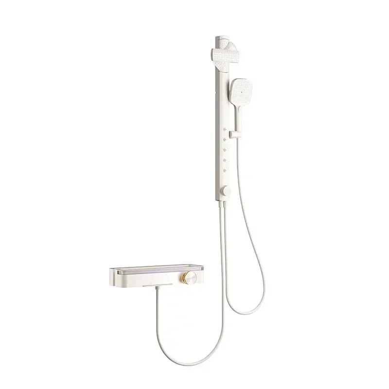 New Brass Chrome Polished Rain Shower System Ceramic Valve Core Slide Bar Modern Design 1-Year Warranty for Apartment