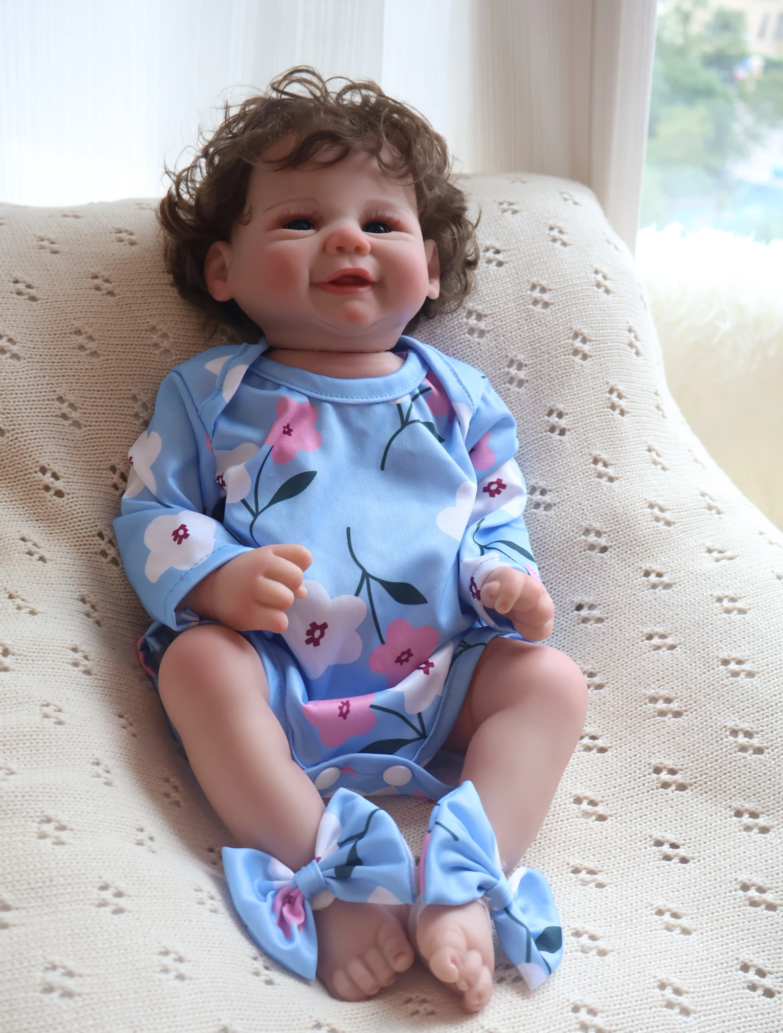 18 inch Simulation baby Reincarnation doll Girl Toy Realistically Drawn 3D Skin Collection Holiday Birthday Christmas Gift