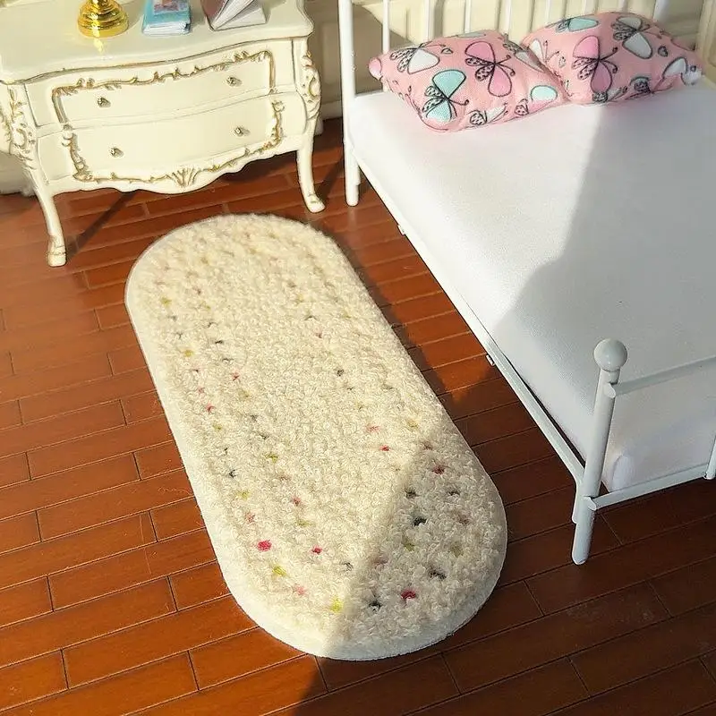 1:12 ドールハウスミニチュアぬいぐるみカーペットふわふわマットモデル写真撮影小道具子供ごっこ遊びおもちゃドールハウスミニ装飾ギフト