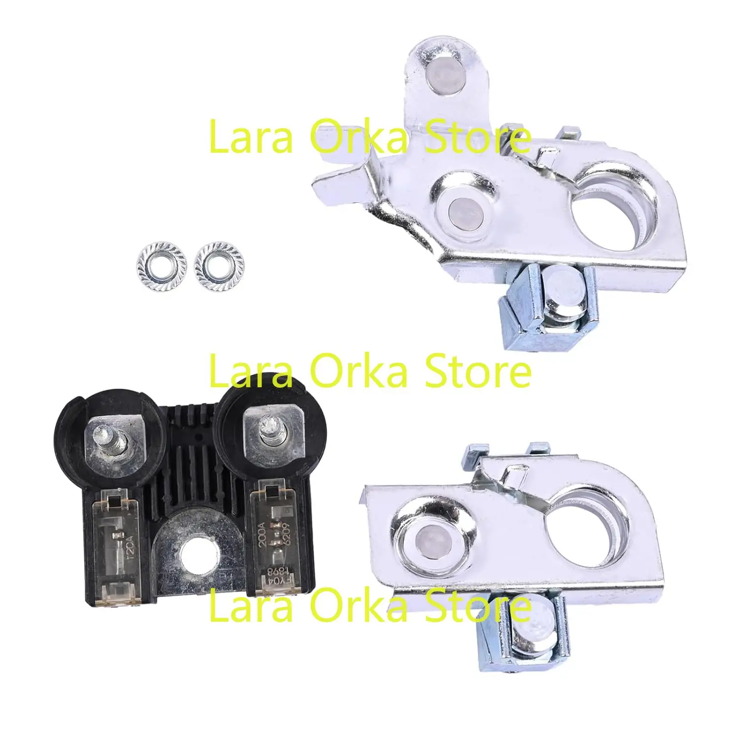 Battery Fuse and Positive & Negative Battery Terminal Clamps AL3Z-14526-AA BT4Z-14450-AA BT4Z-14450-BA Compatible with Ford