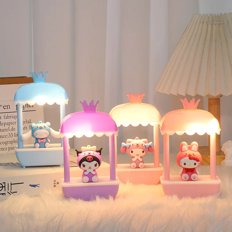 Sanrio Anime Candy cart Night Light Cinnamoroll Pochacco Kuromi Tabletop Table lamp Knick-knacks   Lighting Toy Girly Heart Gift