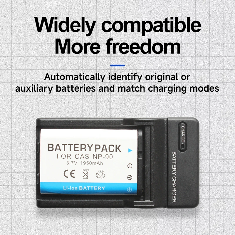 NP-90 Battery​ Charger Dock for Casio , Camera Charger, Portable Fast Charging, EX-H10 EX-H15 EX-H20G EX-H20GBK EX-H20GSR EX-FH