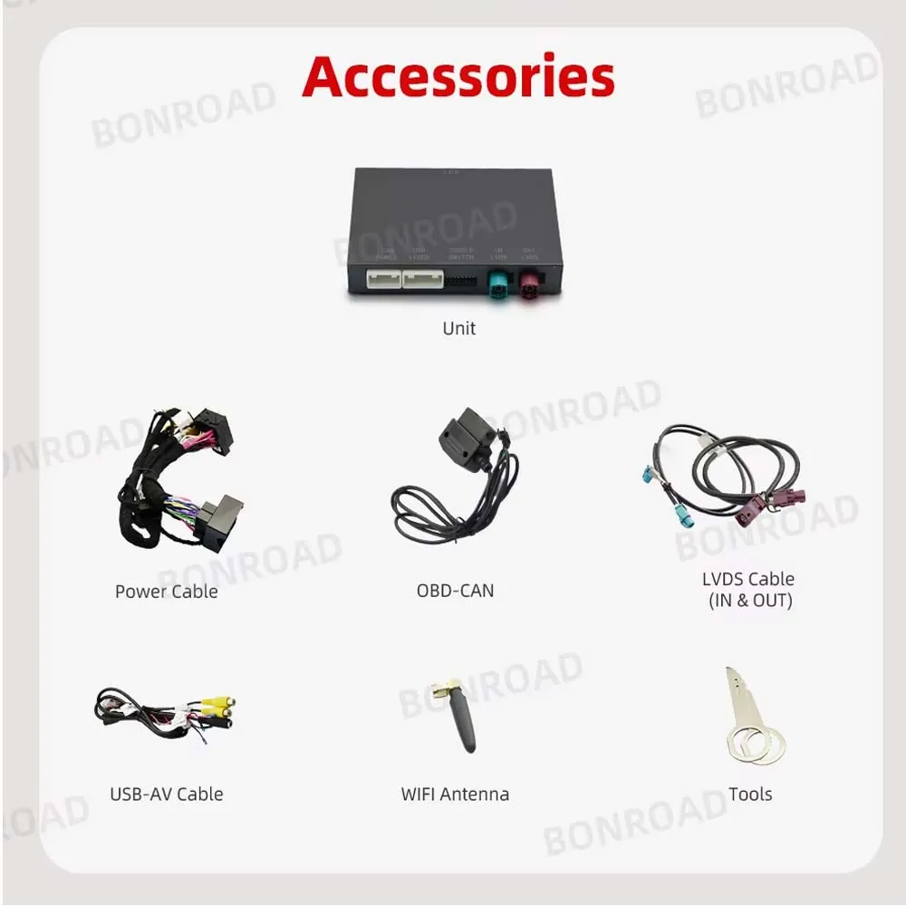 BONROAD Wireless CarPlay Android Auto Module For Volkswagen Touareg 2010-2018 RNS850 System Support  AirPlay t Bluetooth Calling Online Navigation Music Playback  Multimedia Decoding Upgrade Kit