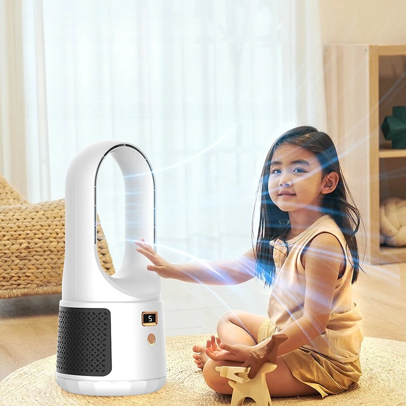 

Cordless Mist Spray Tower Fan | Water Cooling Air Circulator with Night Light | Silent Humidifying Bladeless Fan for Home Use