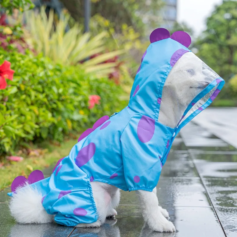 

Animal Modelling Dog Raincoat Summer Rain Teddy Waterproof Clothes Pet Four Feet Rain Poncho Dog Accessories