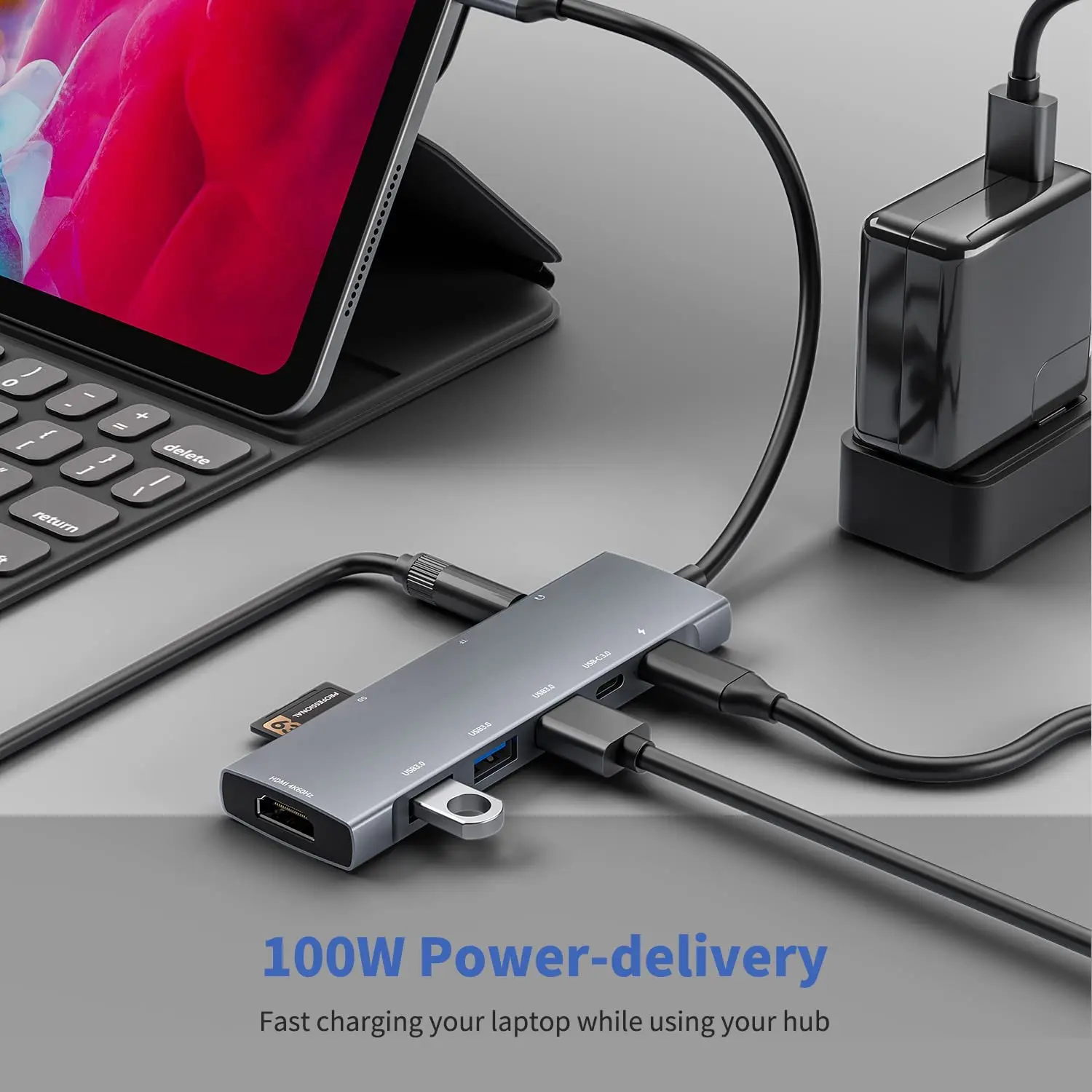 Imagem -04 - Usb c Hub tipo c para Hdmi-compatível 4k 60hz Rj45 pd 100w Adaptador para Macbook ar Pro m1 Usb c Docking Station Divisor