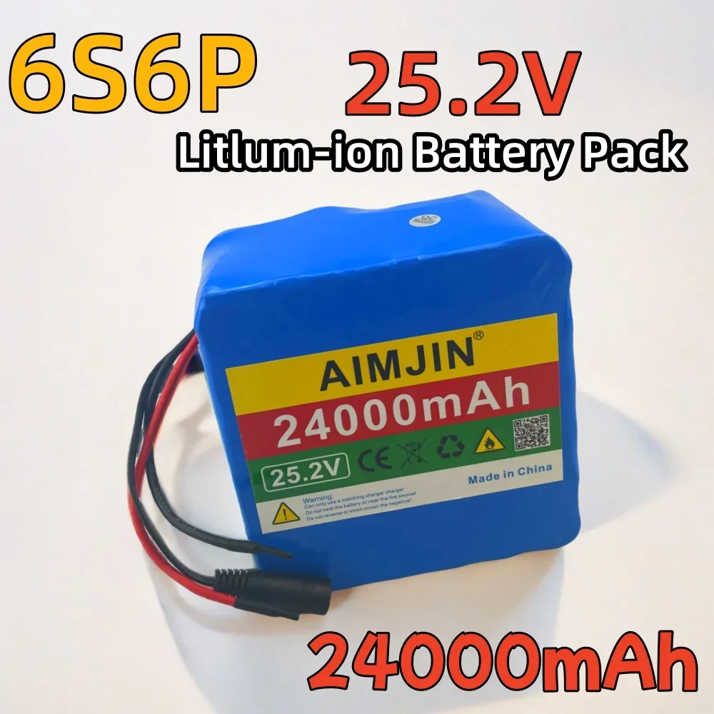 

6S6P 25.2V 24000mAh 18650 lithium-ion battery pack with built-in BMS protection, used for electric bicycle engines,Outdoor Power