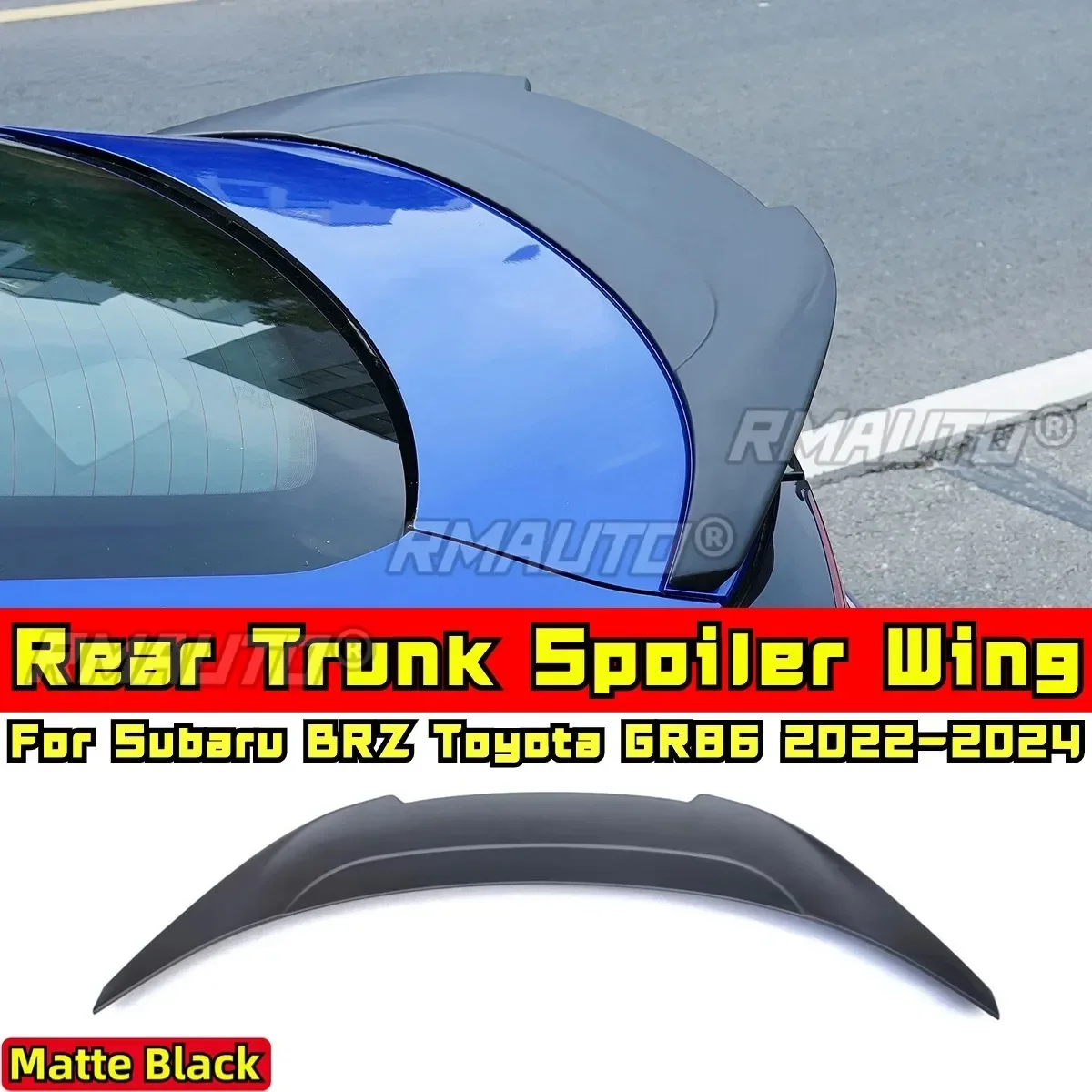

BRZ GR86 Спойлер заднего багажника, матовый черный спойлер заднего крыла в стиле лезвия для Subaru BRZ Toyota GR86 2022-2024, автомобильные аксессуары