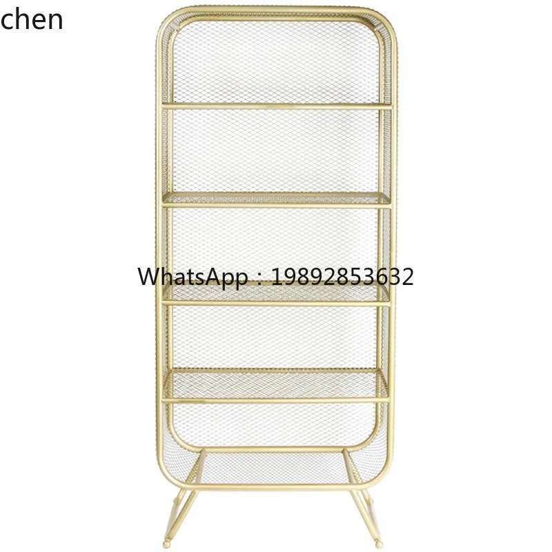 living room shelf wrought iron mesh multi-layer storage frame bedroom bedside sofa floor bookshelf
