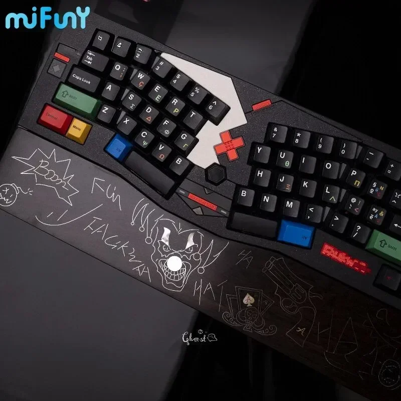 Mifuny Joker Palm Rest Dr.cat Handrest Luxury Sandalwood Hand Rest Inlaid Silver Wrist Relife Ergonomic for Matrix Keyboard