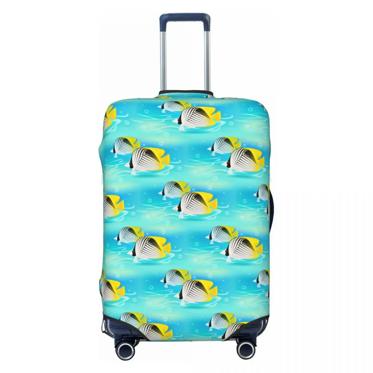 

Tropical Butterfly Fish Underwater Pattern Travel Luggage Cover Washable Suitcase Cover Protector Fit 18-32 Inch