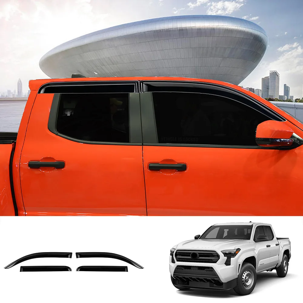 

For Toyota Tacoma 2024 Car Window Visor Sun Rain Cuard Side Window Deflectors Weather Shield Car Exterior Accessories