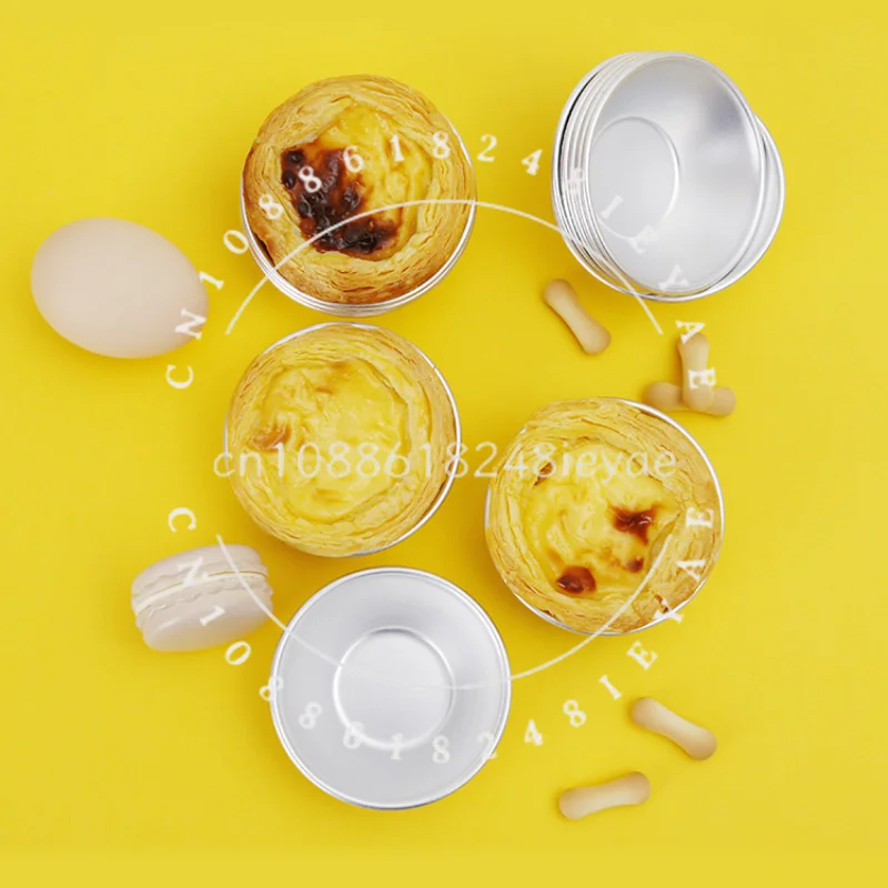 Aluminum Egg Tart Mold Reusable Set Disposable Non-stick Tinfoil Egg Tart Holder Baking Gadget