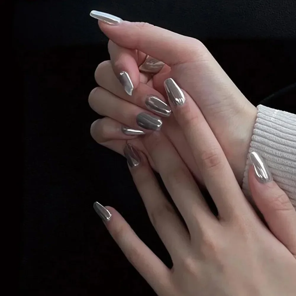 1 Box Maanlicht Spiegel Nagelpoeder Zilver Fijne Glitter Metallic Effect Pigment UV Gel Polish Chroom Stof Aurora Nageldecoraties