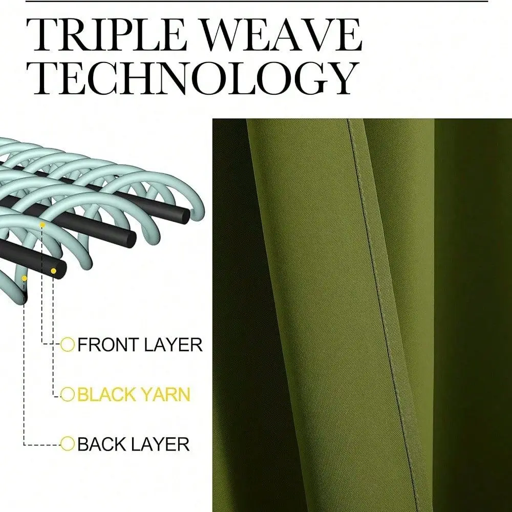 

Blackout Curtain Set To Keep Your Room Cool And Dark, Bedroom And Living Room, 3Layer HighPrecision Fabric, 99 Blackout Curtain