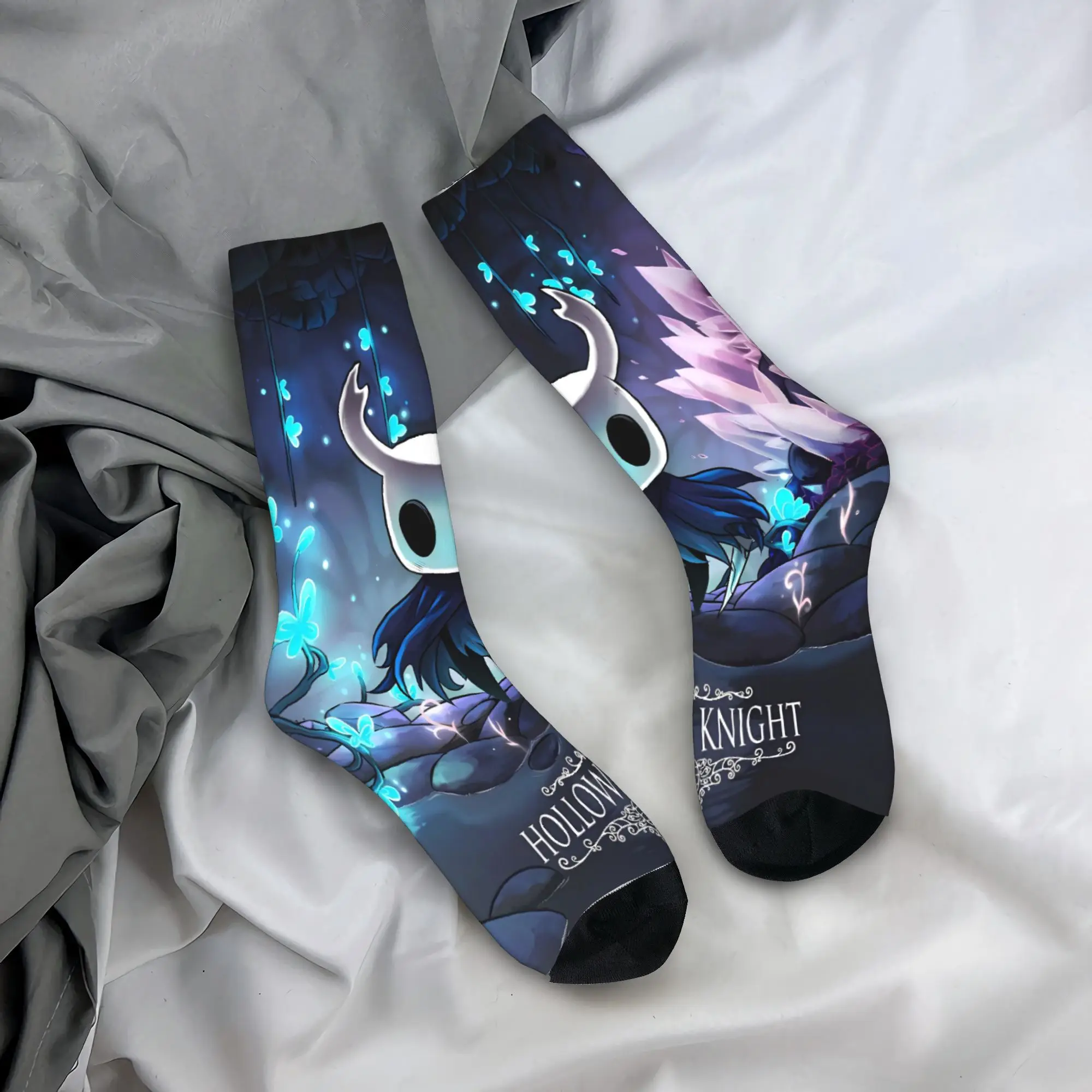 Unisex Men Socks Game Hollow Knight Anime Stockings Anti Sweat Comfortable Socks Spring Leisure Pattern Cycling Socks