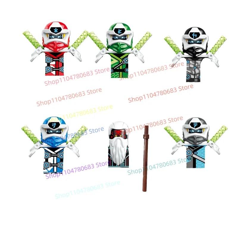 Bloques de construcción MOC guerrero energético Ninja montaje modelo estatuilla Anime elementos de TV maestro temporada 12 juguete regalo de vacaciones coleccionable