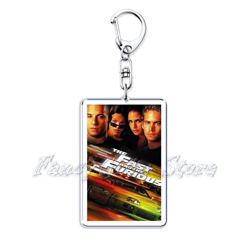 Classic Movie Keychains for Accessories Bag Pulp Fiction The Fast Furious Films Pendant Key Chains Keyrings Jewelry Fans Gifts