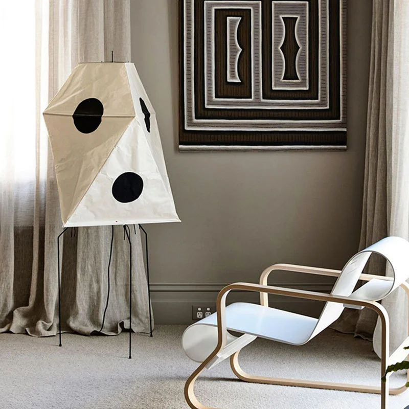 Paper floor lamp Japanese Vintage Standing Light living bedroom room study tea room Art Decor lamp