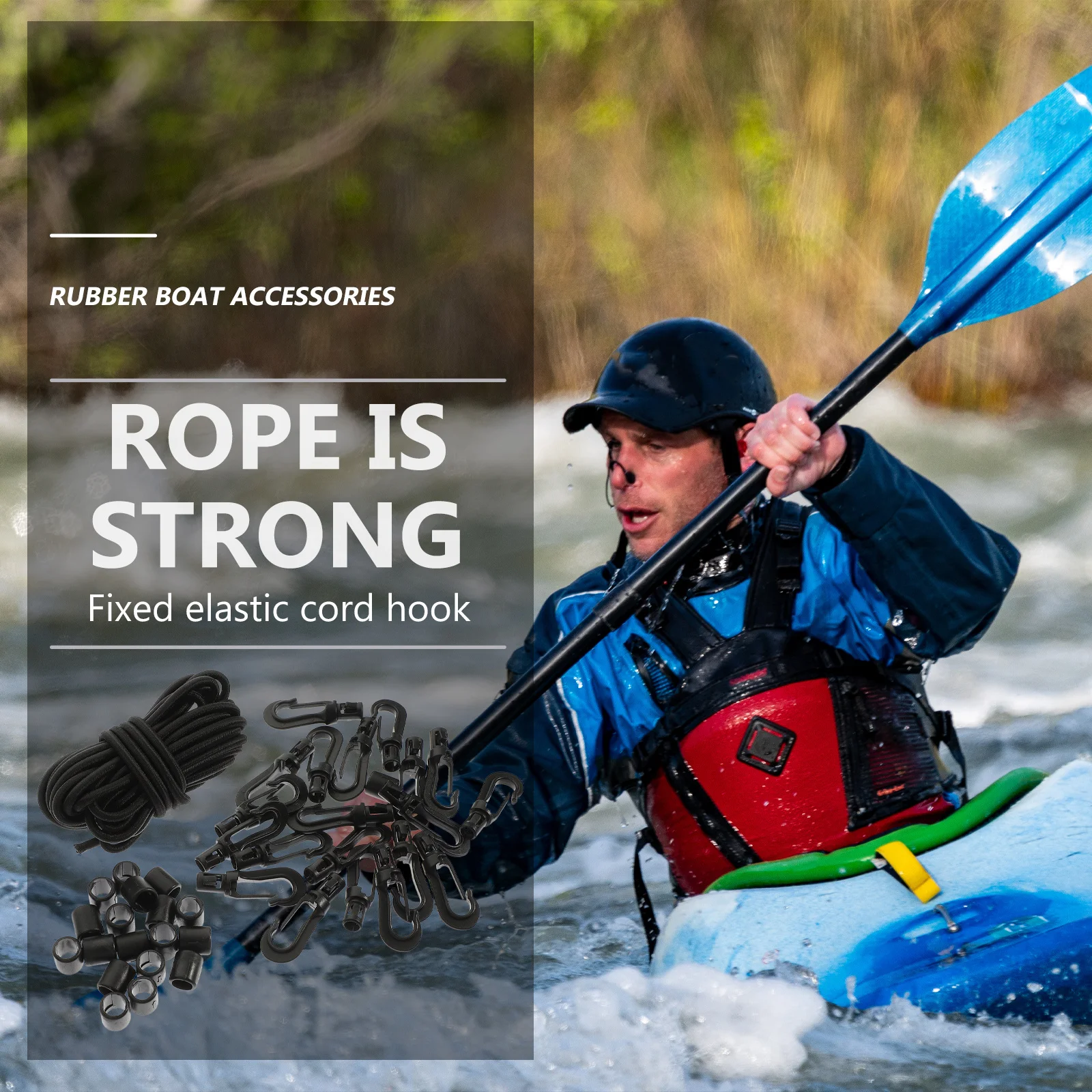 

1 set 1 Set Dock Mooring Hook Rope Marine Elastic Bungee Line For Boat Kayak Yacht Paddle Fixing Outdoor Watercraft Safety Cord