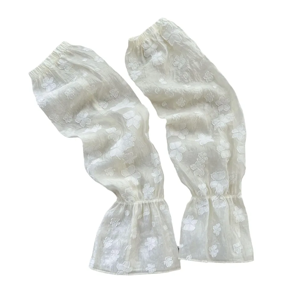 

Тонкие милые рукава в китайском стиле с цветочным принтом, эластичные шифоновые солнцезащитные чехлы на руку, защита от солнца, анти-УФ-защитные велосипедные перчатки, уличные