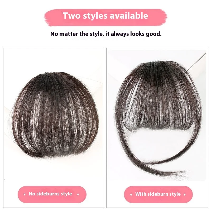 Peluca con flequillo de aire para mujer, pieza de flequillo de cabello humano completo, flequillo falso, peluca con flequillo recto Natural, pieza de cabello humano tejido a mano