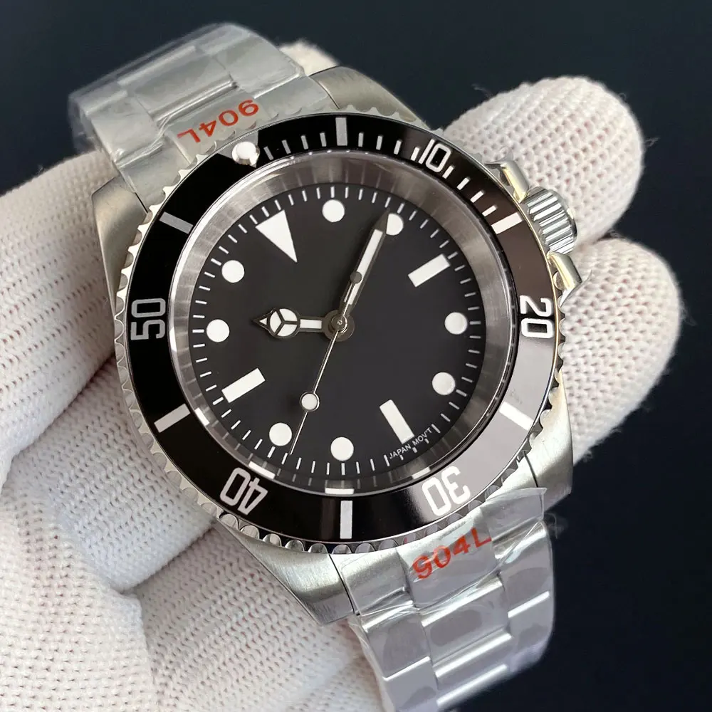 Пользовательские Tandorio 40 мм Классические Деловые Ретро Дайвер Сапфировое Стекло 200 м Водонепроницаемые Мужские Часы Автоматический Механизм NH35