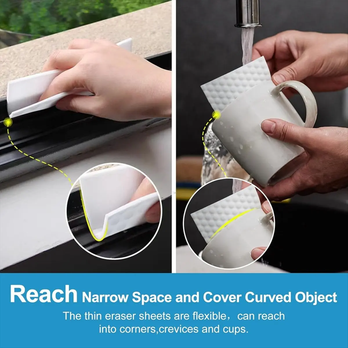 Oct Sale 50 PCS Magic Sponge Eraser Sheets,Convex Point Melamine Sheets,Disposable Portable Magic Cleaning Eraser Thin Wipes