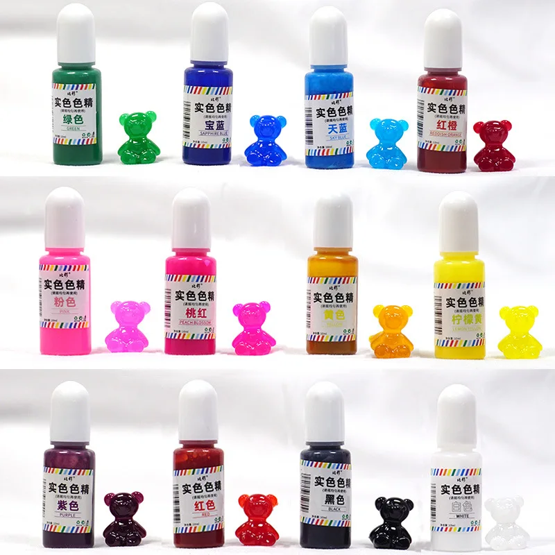 Best New Solid Color Essence diy Crystal drop table dyeing 12 color AB glue cell phone case dyeing pigment