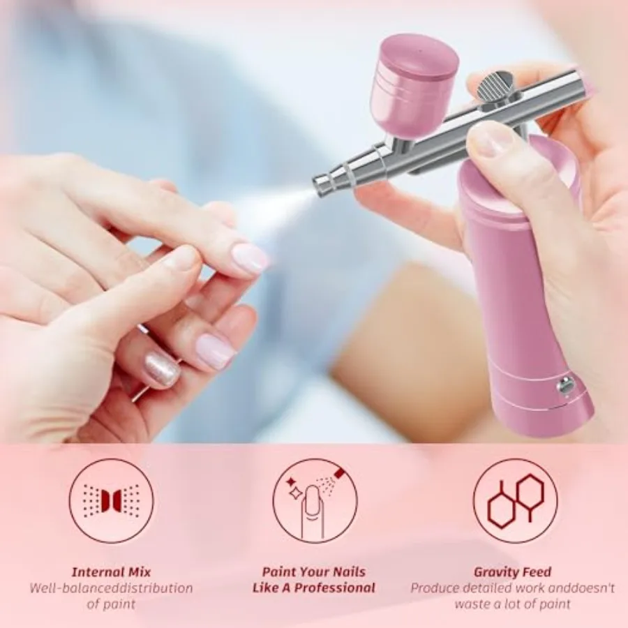 네일 아트 및 케이크 장식용 압축기가 포함된 무선 휴대용 에어브러시 키트 고압 충전식 에어브러시 기계