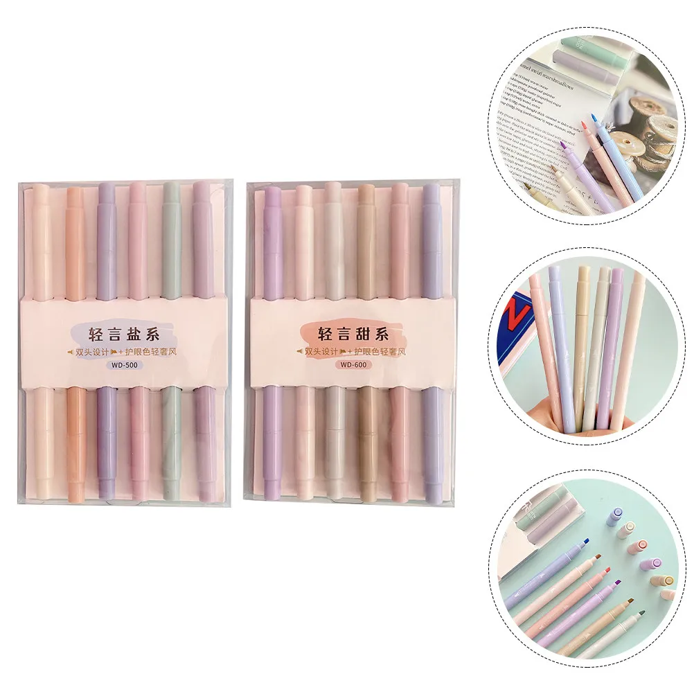

12Pcs Fluorescent Highlighters Smooth Writing Portable School Office Supply Multi-Function Book Marker for Students Teachers