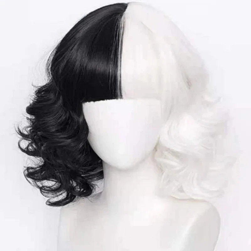 جديد 2025 فستان أنيمي دي فيل للبالغين 101 الدلماسية كرويلا فستان أسود وأبيض أزياء الهالوين لـ W ★ ★ ★   جيه.