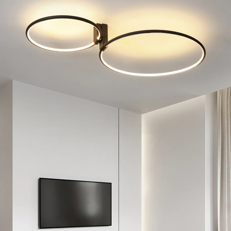 

Gold/Black/White LED Round Ceiling Lamp White Black Gold AC220V Metal Aluminium Sconce Bedroom Living-room Lights