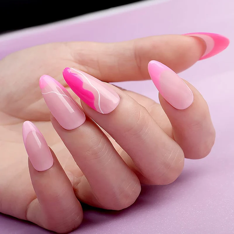 Lurayee-네일 익스텐션 폼 팁, 듀얼 엔드 젤 브러쉬, 네일 팁 클립 포함, 듀얼 네일 몰드, 연장용 풀 커버 UV 젤 도구